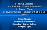 Finding Models for Blocked 3-SAT Problems in Linear Time by Systematical Refinement of a Sub- Model Gábor Kusper gkusper@aries.ektf.hu Eszterházy Károly.