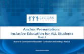 Anchor Presentation: Inclusive Education for ALL Students Hour 4 Project #H325A120003 Access to Core/General Education Curriculum and Settings (Part 1)