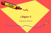 Chapter 5 Legislative Branch. Congress Bicameral = two houses Senate House of Representatives Law-making body.