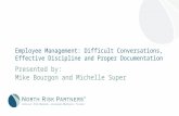 Employee Management: Difficult Conversations, Effective Discipline and Proper Documentation Presented by: Mike Bourgon and Michelle Super.