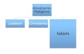 Abrahamic Religions Judaism Christianity Islam. Historical Context Polytheism and monotheistic religions (Judaism and Christianity) Blood feuds, violence,