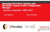 Managing Third Party Updates with Microsoft’s System Center Configuration Manager Secunia Integration, MMS 2015 Kent AgerlundSherry Kissinger.