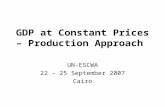 GDP at Constant Prices – Production Approach UN-ESCWA 22 – 25 September 2007 Cairo.