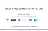 ASC 2012Nb 3 Sn IR Quadrupoles for HL-LHC – G. Sabbi 1 Nb 3 Sn IR Quadrupoles for HL-LHC GianLuca Sabbi for the LARP – HiLumi LHC Collaboration 2012 Applied.