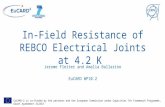 In-Field Resistance of REBCO Electrical Joints at 4.2 K Jerome Fleiter and Amalia Ballarino EuCARD WP10.2 1 EuCARD-2 is co-funded by the partners and the.