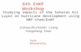 Studying impacts of the Saharan Air Layer on hurricane development using WRF-Chem/EnKF Jianyu(Richard) Liang Yongsheng Chen 6th EnKF Workshop York University.