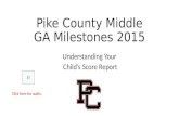 Pike County Middle GA Milestones 2015 Understanding Your Child’s Score Report Click here for audio.