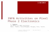 INFN Activities on Pixel Phase 2 Electronics L. Demaria on behalf of INFN institutes: Bari, Padova, Pavia/Bergamo, Perugia, Pisa, Torino 1/28/2014 L.Demaria: