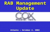 Atlanta – October 2, 2002 RAB Management Update.
