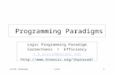 Cs774 (Prasad)L1LP1 Programming Paradigms Logic Programming Paradigm Correctness > Efficiency t.k.prasad@wright.edu
