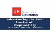 Understanding the Basic Premise of Comparability 2015 ESEA Directors Institute August 25, 2015.
