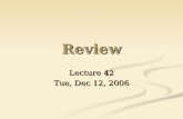 Review Lecture 42 Tue, Dec 12, 2006. Chapter 1 Sections 1.1 – 1.4. Sections 1.1 – 1.4. Be familiar with the language and principles of hypothesis testing.
