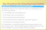 Key Practices for Ensuring Food Safety. Controlling Time and Temperature COOK: To safe internal temperatures. Long enough time and at a high enough temperature.