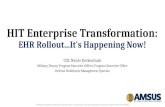 HIT Enterprise Transformation: EHR Rollout...It's Happening Now! COL Nicole Kerkenbush Military Deputy Program Executive Officer, Program Executive Office.