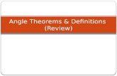 Angle Theorems & Definitions (Review). Supplementary = 180 ° Complementary = 90°