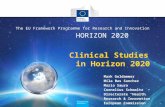 HORIZON 2020 The EU Framework Programme for Research and Innovation Clinical Studies in Horizon 2020 Mark Goldammer Mila Bas Sanchez Maria Saura Cornelius.