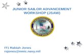 JUNIOR SAILOR ADVANCEMENT WORKSHOP (JSAW) IT1 Rabiah Jones rsjones@nmic.navy.mil.