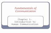 Fundamentals of Communication Chapter 1-Introduction to Human Communication.