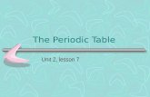 The Periodic Table Unit 2, lesson 7. Why is the Periodic Table important to me? The periodic table is the most useful tool to a chemist. You get to use.