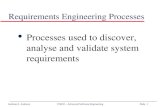 Andreas S. Andreou CS603 – Advanced Software Engineering Slide 1 Requirements Engineering Processes l Processes used to discover, analyse and validate.