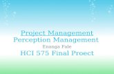 Project Management Perception Management HCI 575 Final Proect Enanga Fale.