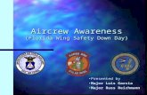 Aircrew Awareness (Florida Wing Safety Down Day) Presented by Major Luis Garcia Major Russ Reichmann.