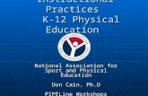 Instructional Practices K-12 Physical Education National Association for Sport and Physical Education Don Cain, Ph.D PIPELine Workshops.