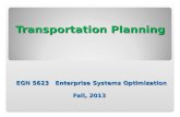 Transportation Planning EGN 5623 Enterprise Systems Optimization Fall, 2013.