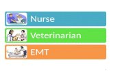 Nurse Veterinarian EMT 1. 2 Veterinarians should love animals and be able to get along with their owners. Graduate from an accredited college of veterinary.