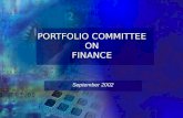 PORTFOLIO COMMITTEE ON FINANCE September 2002. INTERNATIONAL ECONOMY.