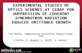 Y. R. Roblin, D. Douglas, A. Hofler, C. Tennant, G. Krafft EXPERIMENTAL STUDIES OF OPTICS SCHEMES AT CEBAF FOR SUPPRESSION OF COHERENT SYNCHROTRON RADIATION.