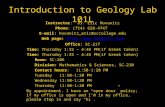 Introduction to Geology Lab 101L Instructor: Dr. Eric Hovanitz Phone: (714) 628-4747 E-mail: hovanitz_eric@sccollege.edu Web page: ://.