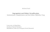 Hartmut Esser Segregation and Ethnic Stratification. Institutional Completeness and the Ethnic Mobility Trap University of Mannheim Faculty of Social Sciences.