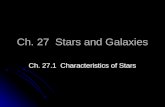 Ch. 27 Stars and Galaxies Ch. 27.1 Characteristics of Stars.