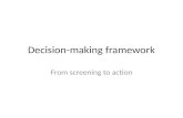 Decision-making framework From screening to action.