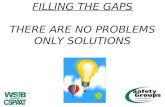 FILLING THE GAPS THERE ARE NO PROBLEMS ONLY SOLUTIONS.
