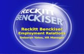 Reckitt Benckiser Employment Relations Deborah Yates, HR Manager.