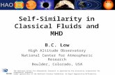 Self-Similarity in Classical Fluids and MHD B.C. Low High Altitude Observatory National Center for Atmospheric Research Boulder, Colorado, USA The National.