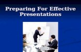 Preparing For Effective Presentations. Worst Human Fears Speaking in front of a group Speaking in front of a group  Dying  Speaking and dying in front.