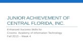 JUNIOR ACHIEVEMENT OF CENTRAL FLORIDA, INC. Enhanced Success Skills for Crooms Academy of Information Technology Fall 2013 – Week 4.