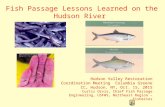 Fish Passage Lessons Learned on the Hudson River Hudson Valley Restoration Coordination Meeting Columbia Greene CC, Hudson, NY, Oct. 15, 2015 Curtis Orvis,
