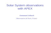 Solar System observations with APEX Observatoire de Paris, France Emmanuel Lellouch.
