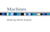 Machines Making Work Easier. What Is A Machine? A machine is a device that makes work easier Examples 1. Doorknob 2. Pencil Sharpener 3. Knife 4. Crow.
