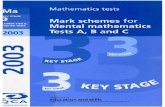 2003 KS3 Maths Mark Scheme Mental