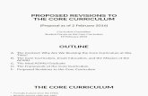 Proposed Revisions to the Core Curriculum