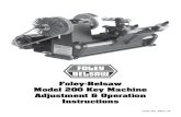 Foley Belsaw Model 200 Key Machine Manual