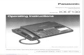 Panasonic kxf130 user manual