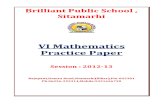 VI Mathematics C.B.S.E. Practice Paper