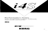 KORG i4S Arranger Performance Notes