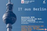 We make IT berlinbrandenburg Dezentrale EKVO-Datenerfassung per Rich-Client-Anwendung Praktische Erfahrungen mit Offline-Datenbanken Workshop Umweltdatenbanken.